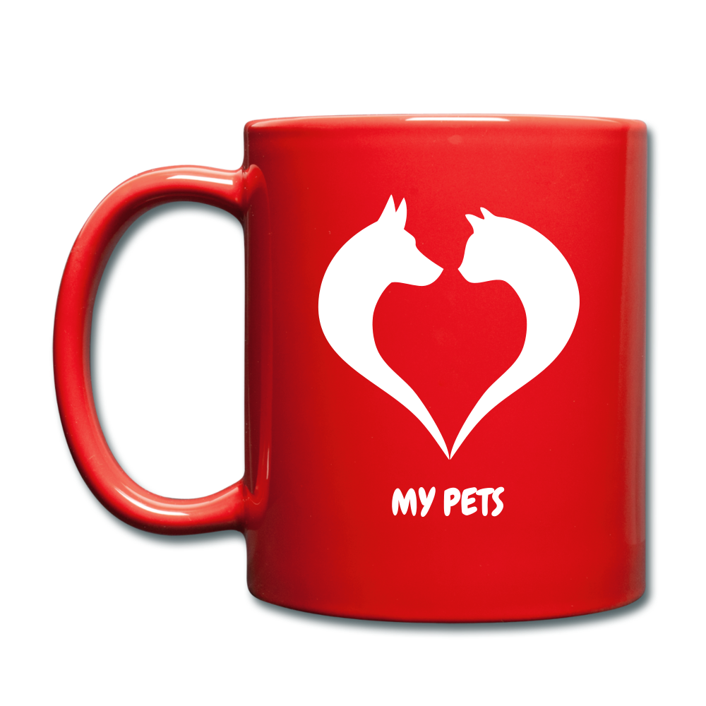 Love My Pets Full Color Mug - red