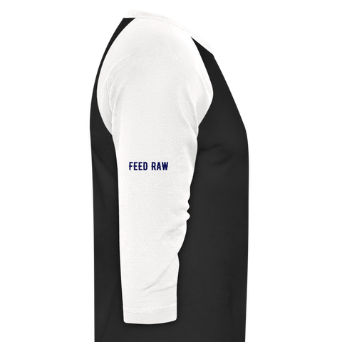 Image of Know Thy Dog Feed Raw Baseball T-Shirt - black/white