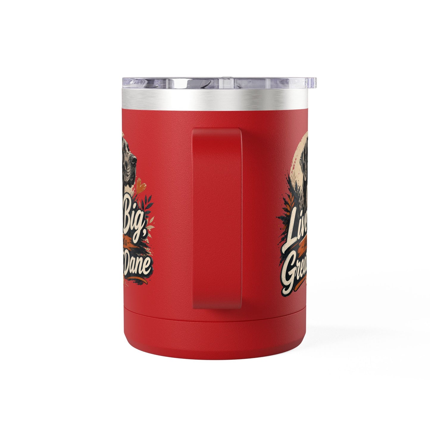 Great Dane Coffee Tumbler - "Live Big, Adopt a Great Dane" 15oz Insulated Mug