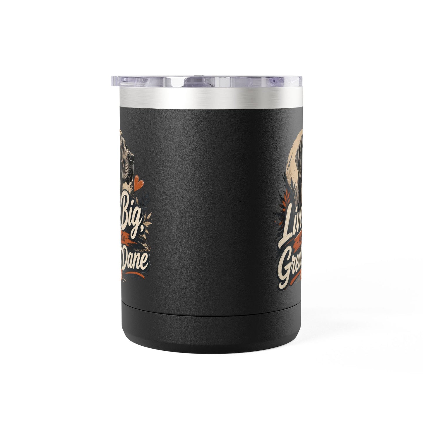 Great Dane Coffee Tumbler - "Live Big, Adopt a Great Dane" 15oz Insulated Mug