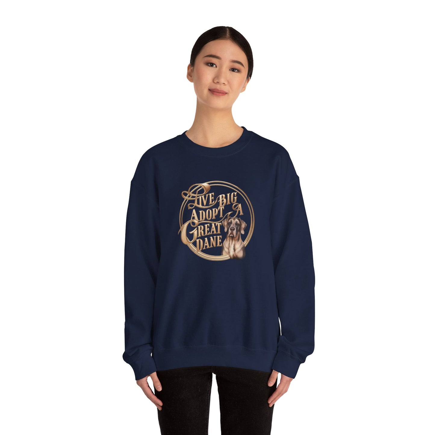 Live Big Adopt a Great Dane Crewneck Sweatshirt