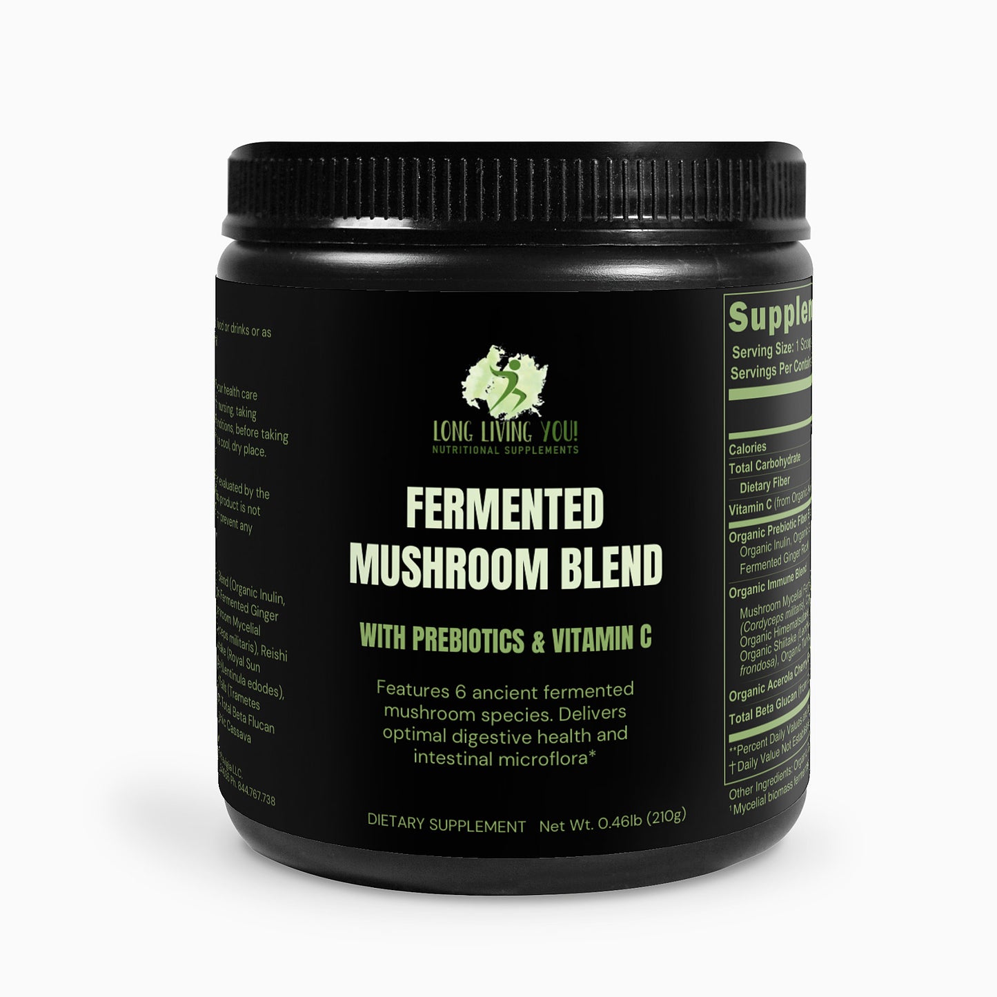 Full Spectrum Fermented Mushroom 6 Blend with Prebiotics and Vitamin C