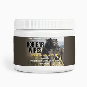 Dog Ear Cleaner Wipes | All Natural Ingredients | No alcohol | with Willow Bark and Witch Hazel