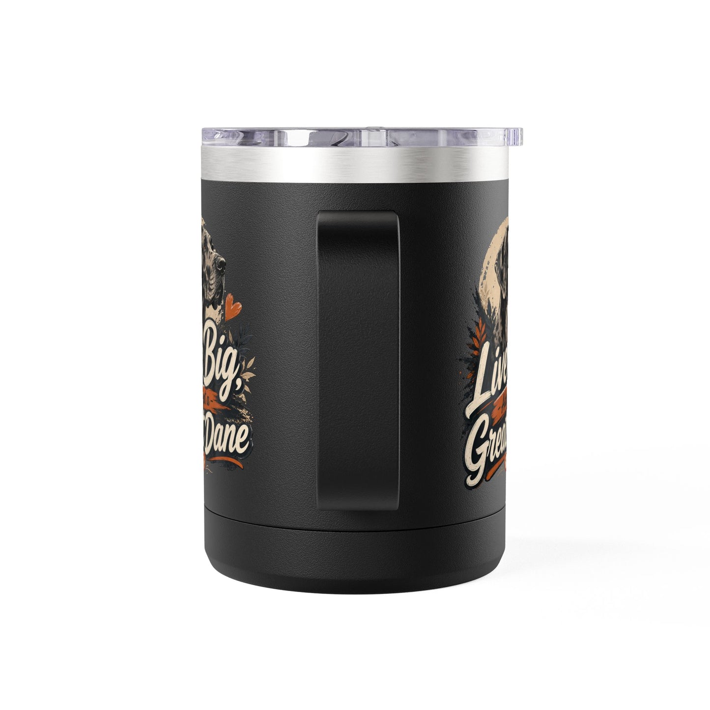 Great Dane Coffee Tumbler - "Live Big, Adopt a Great Dane" 15oz Insulated Mug