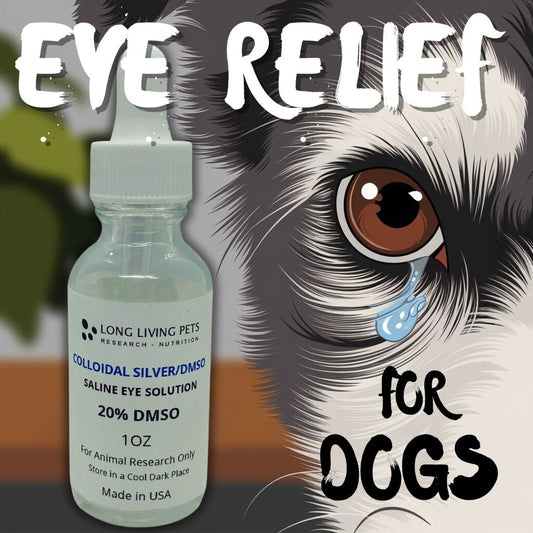 Natural Eye Care Drops | Colloidal Silver with 20% DMSO  in Saline Solution for Dogs and Cats