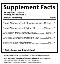 Artemisia Trinity Worm Wood Extract with Bioperine - Made in USA