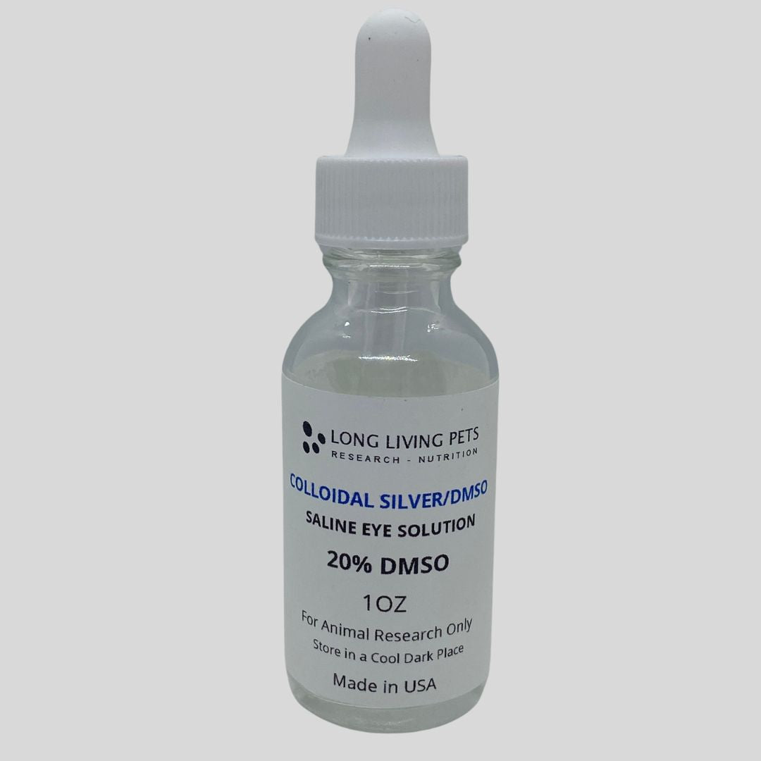 Natural Eye Care Drops | Colloidal Silver with 20% DMSO  in Saline Solution for Dogs and Cats