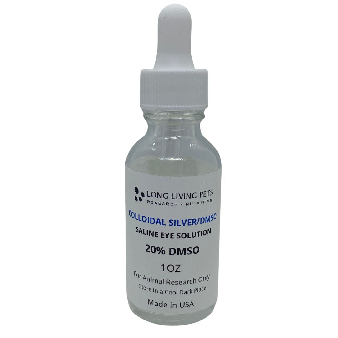 Natural Eye Care Drops | Colloidal Silver with 20% DMSO  in Saline Solution for Dogs and Cats