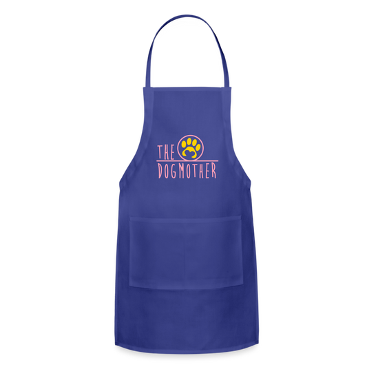 The Dog Mother Adjustable Apron - royal blue