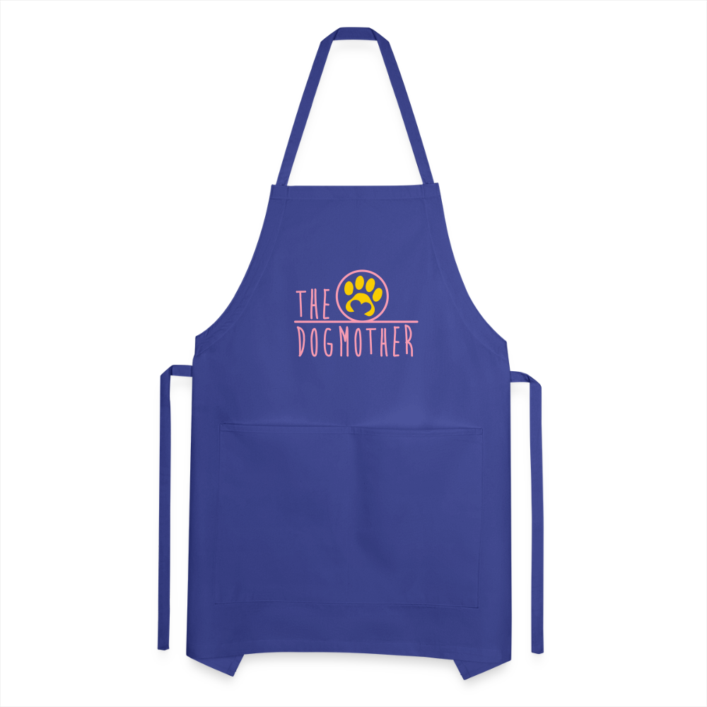 The Dog Mother Adjustable Apron - royal blue