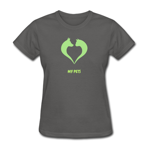 Image of Love My Pets Women's T-Shirt - charcoal