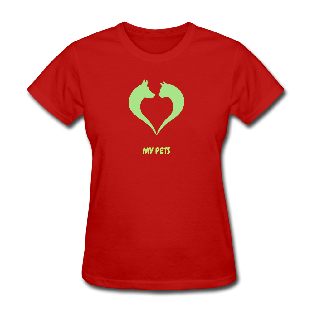 Love My Pets Women's T-Shirt - red