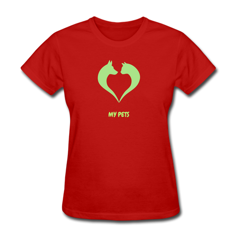 Image of Love My Pets Women's T-Shirt - red