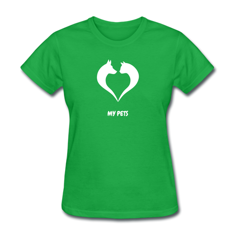 Image of Love My Pets Women's T-Shirt - bright green