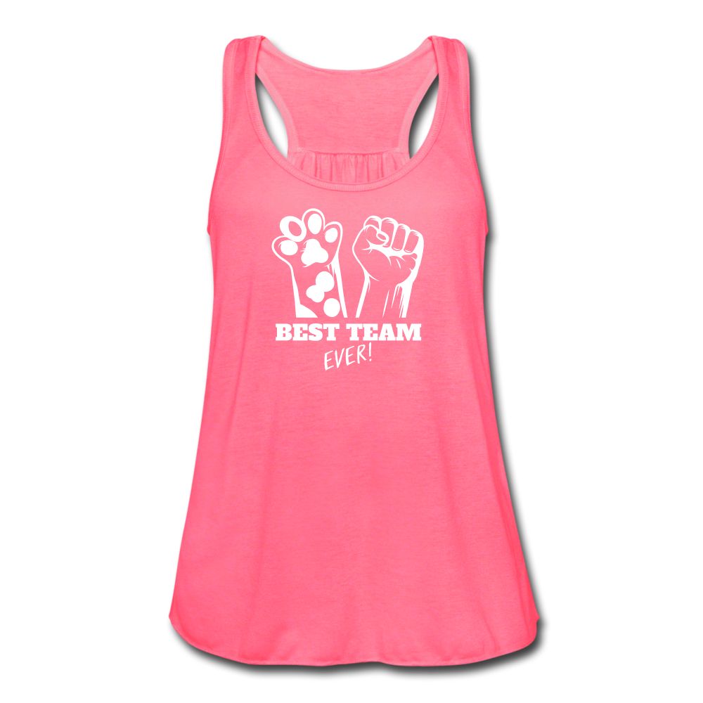 Best Team Ever Women's Flowy Tank Top by Bella - neon pink