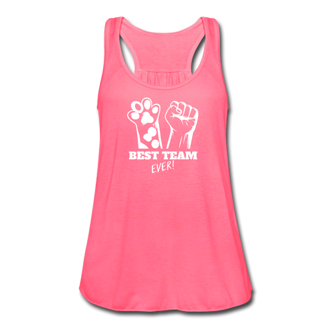 Image of Best Team Ever Women's Flowy Tank Top by Bella - neon pink
