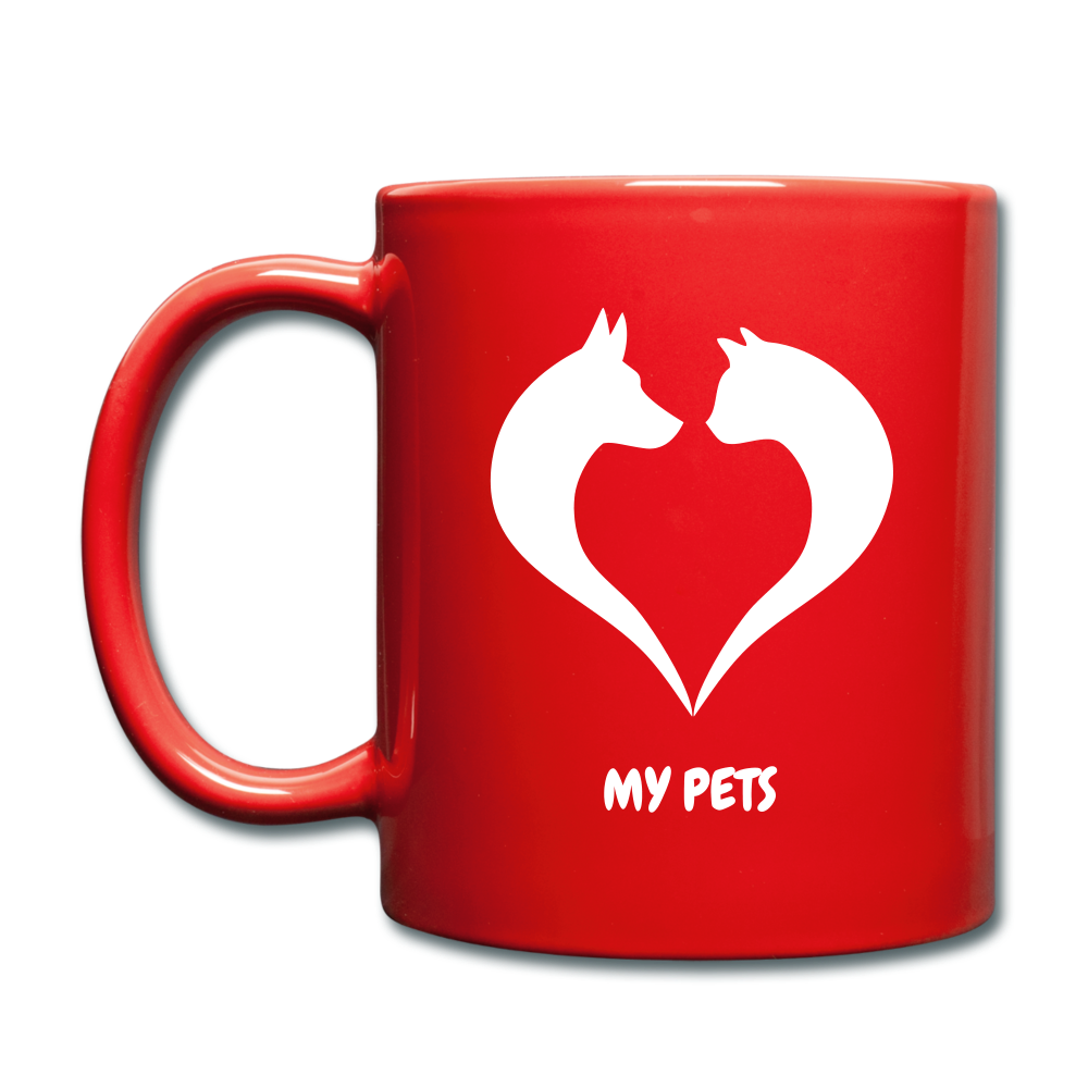 Love My Pets Full Color Mug - red