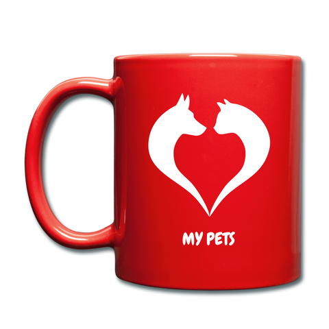 Image of Love My Pets Full Color Mug - red