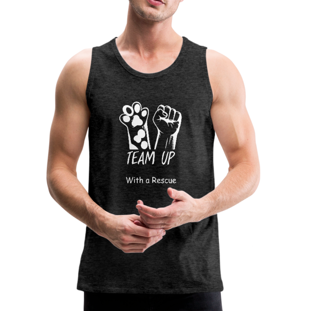 Team Up with a Rescue - Men’s Premium Tank - charcoal gray