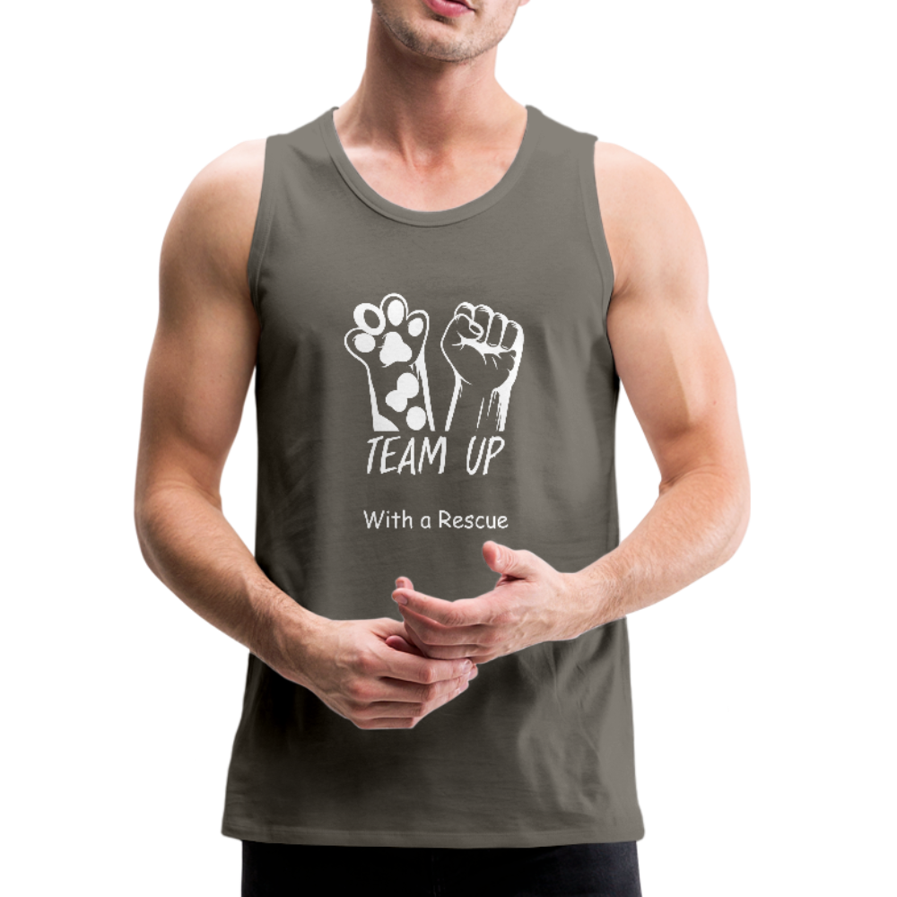 Team Up with a Rescue - Men’s Premium Tank - asphalt gray