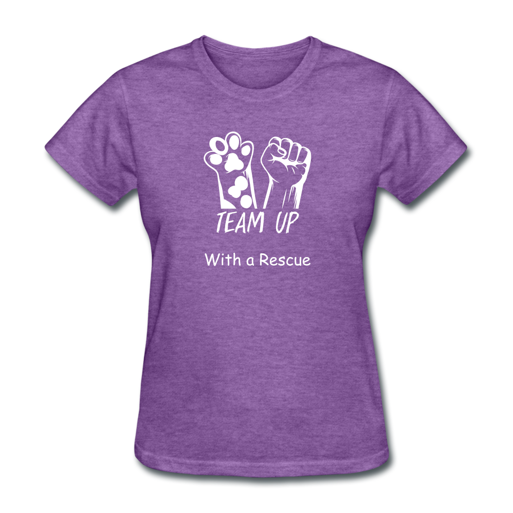 Team Up with a Rescue Women's T-Shirt - purple heather