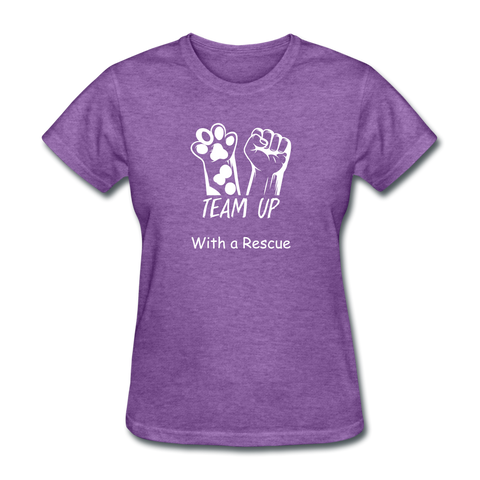 Image of Team Up with a Rescue Women's T-Shirt - purple heather