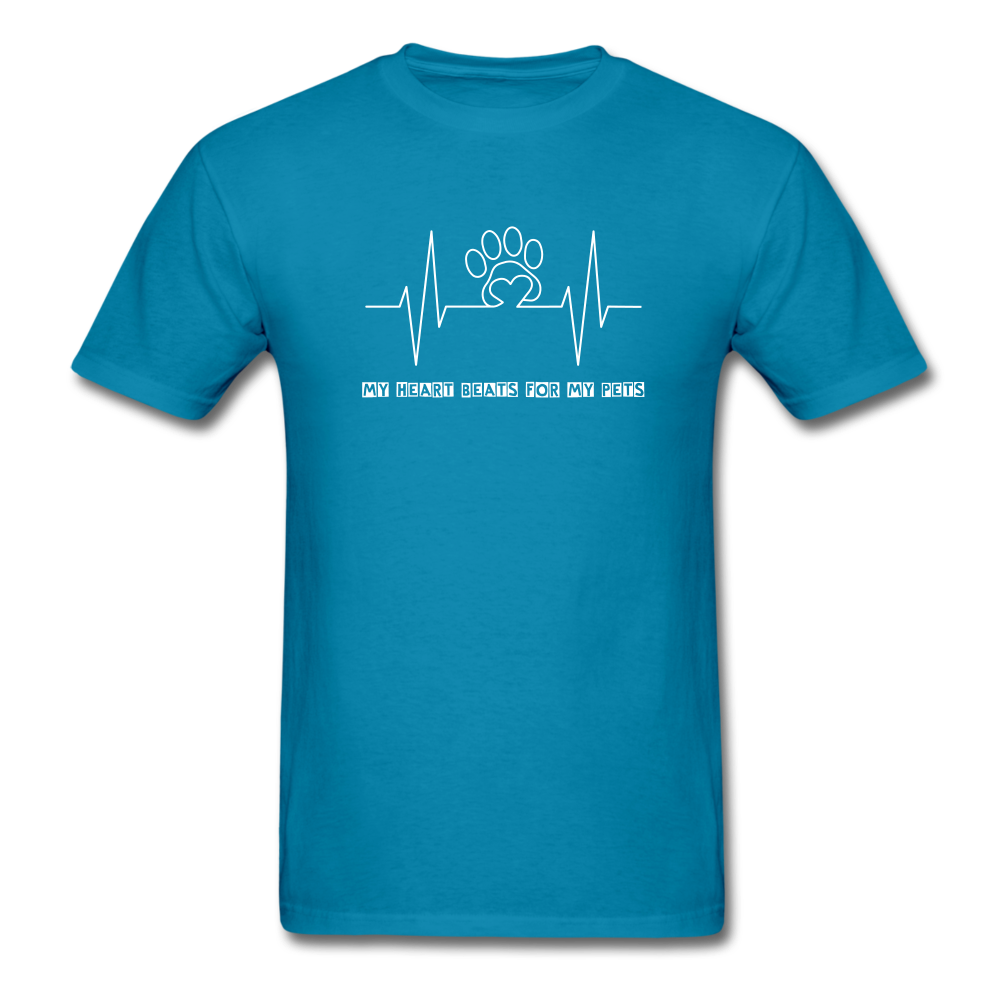 My Heart Beats for my Pets Men's T-Shirt - turquoise
