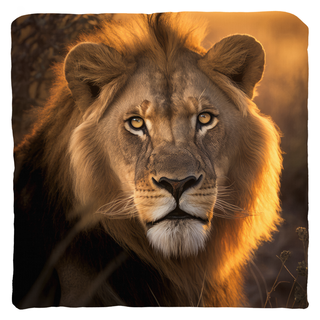 Throw Pillows with Lion Image