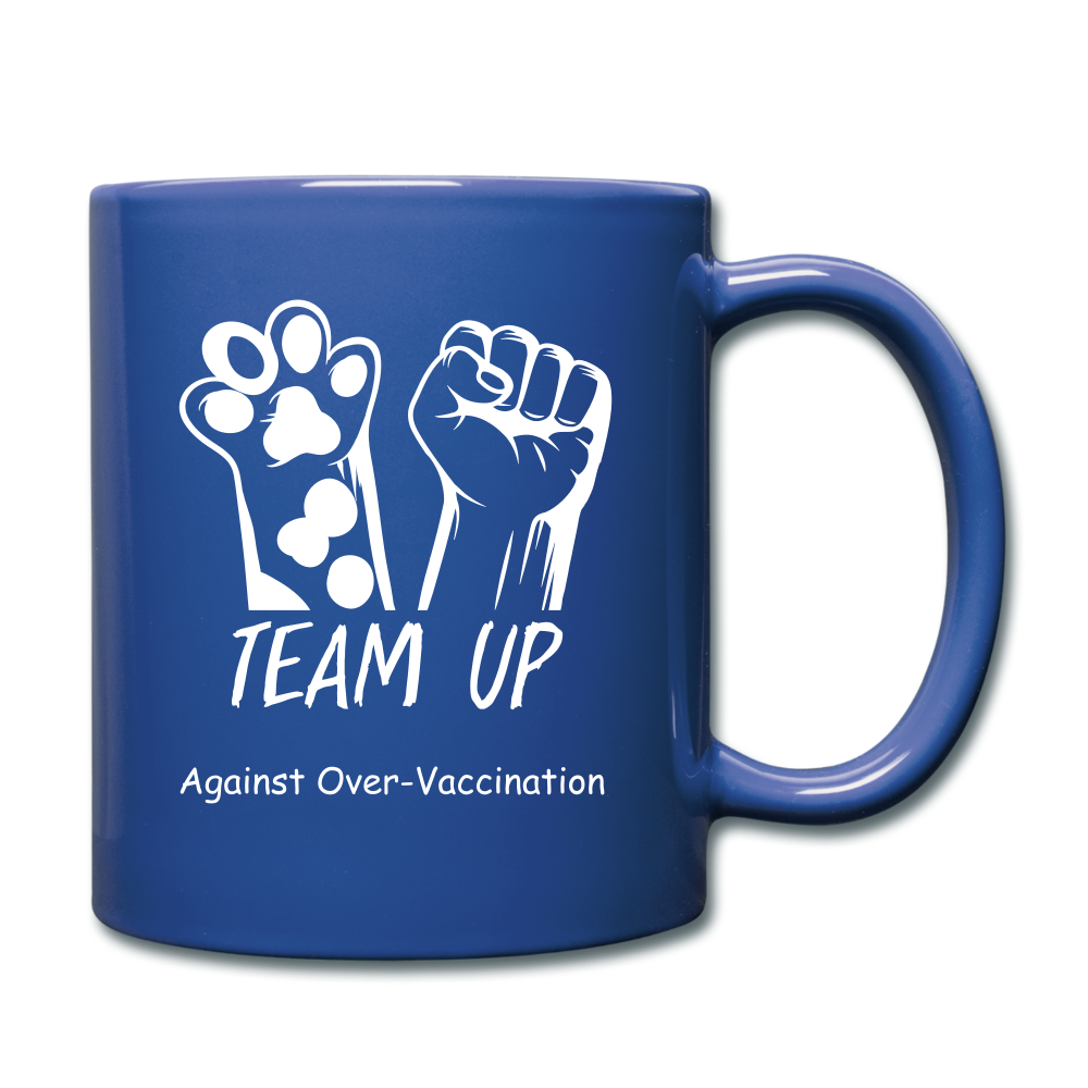 Team Up Against Over-Vaccination! Full Color Mug - royal blue