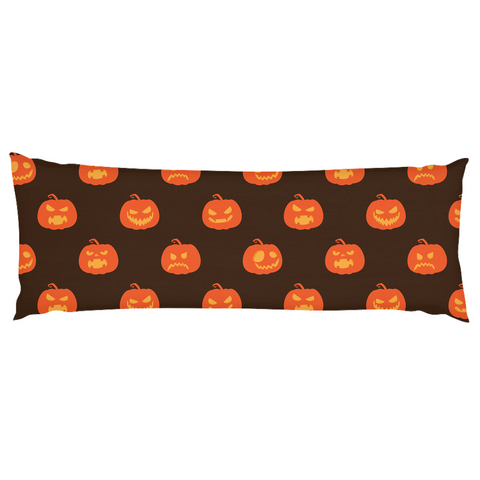 Image of Halloween Body Pillow with Pumpkin Faces
