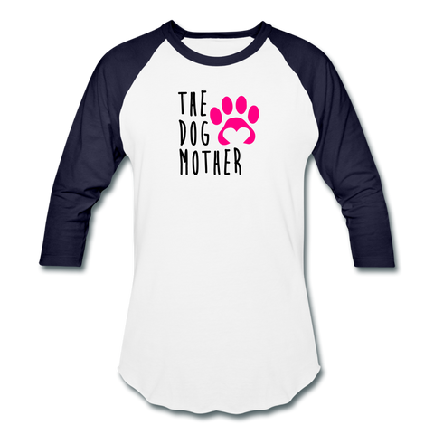 Image of The Dog Mother - Baseball T-Shirt - white/navy