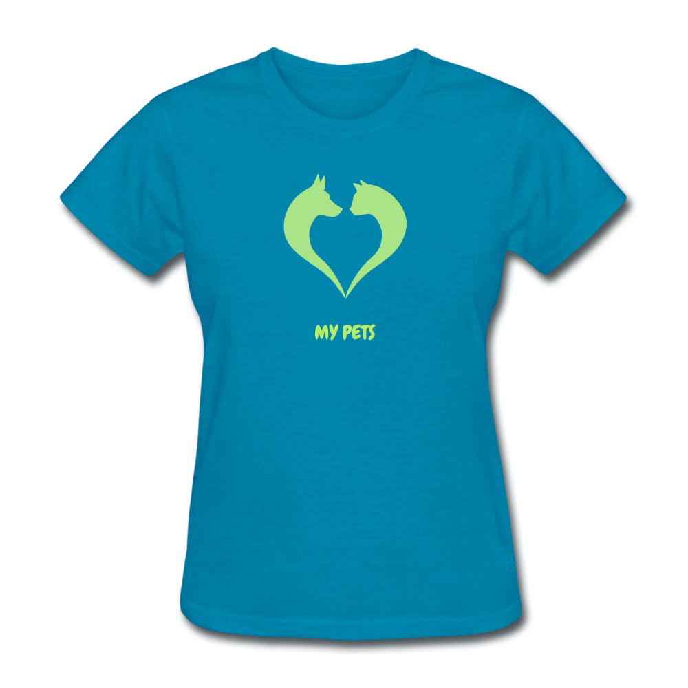 Love My Pets Women's T-Shirt - turquoise