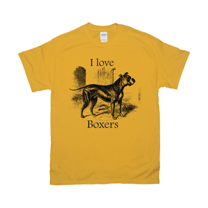 I love Boxers Vintage Drawing Design on T-Shirts