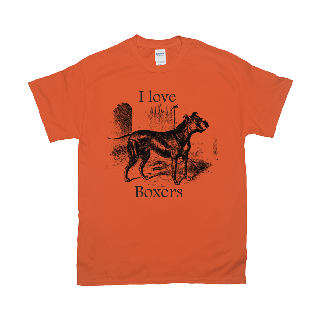 I love Boxers Vintage Drawing Design on T-Shirts