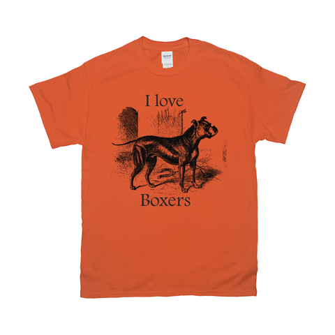 Image of I love Boxers Vintage Drawing Design on T-Shirts