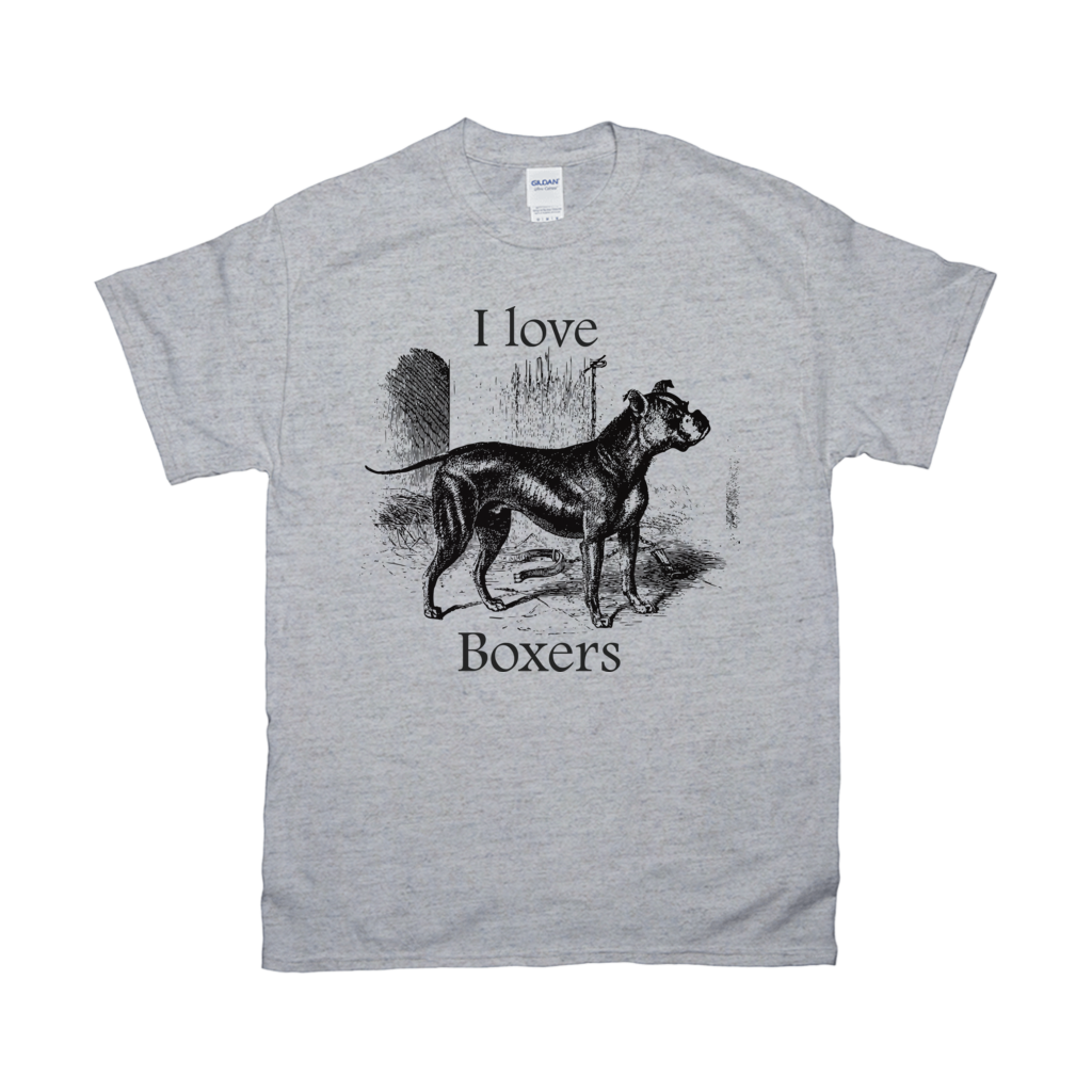 I love Boxers Vintage Drawing Design on T-Shirts