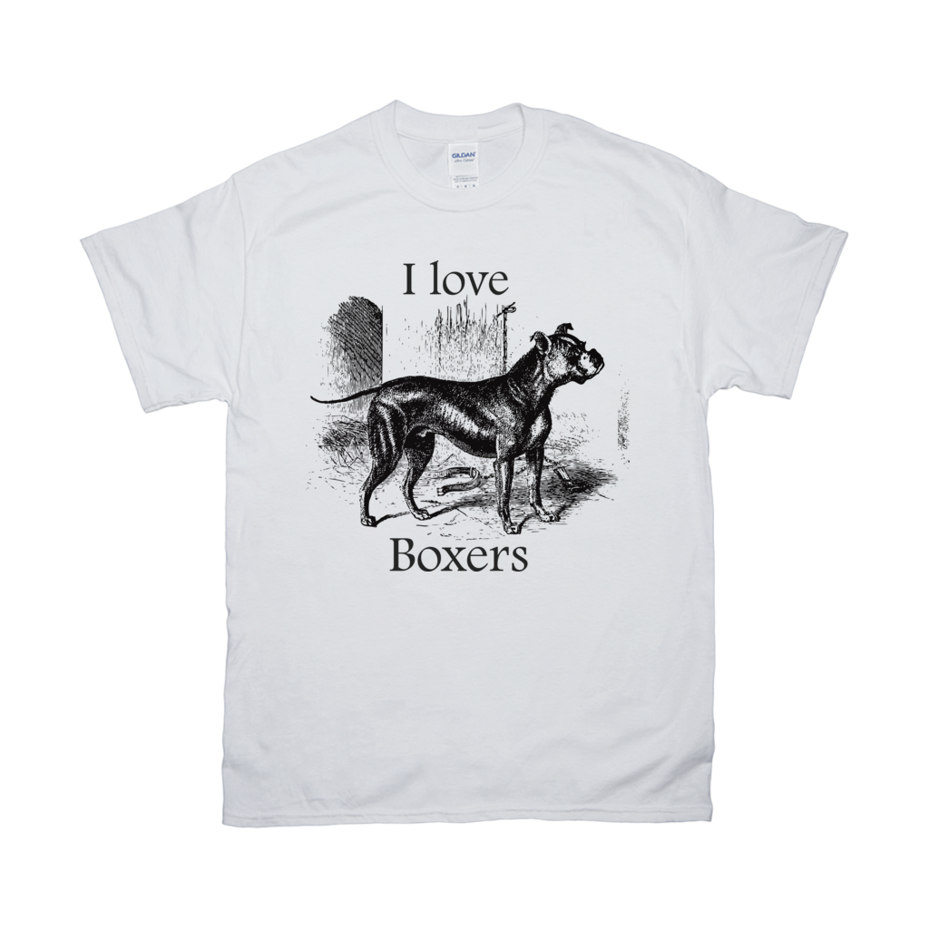 I love Boxers Vintage Drawing Design on T-Shirts