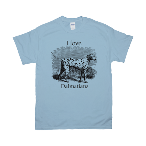 Image of I love Dalmatians Vintage Drawing on T-Shirts