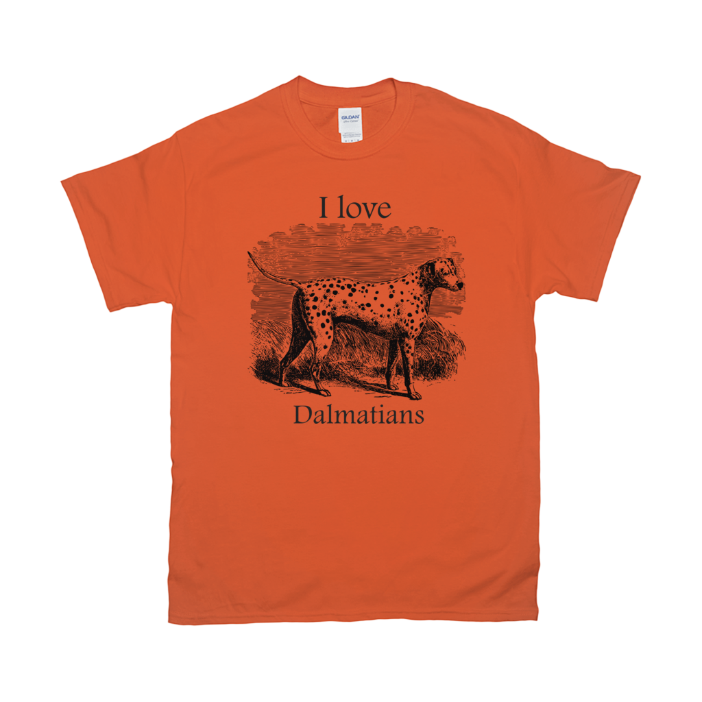 I love Dalmatians Vintage Drawing on T-Shirts