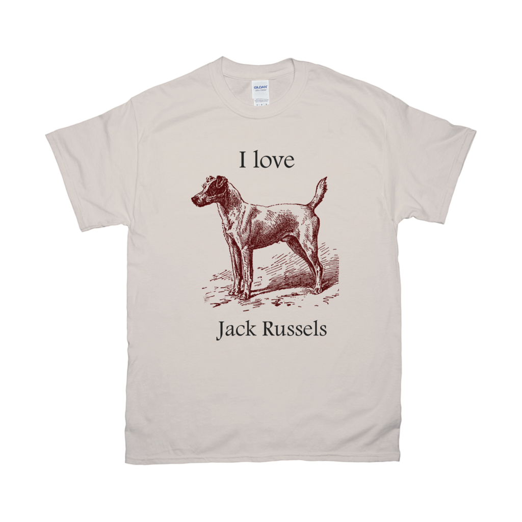 I love Jack Russels Vintage Drawing in T-Shirts