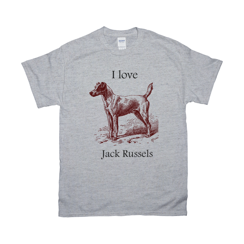 I love Jack Russels Vintage Drawing in T-Shirts