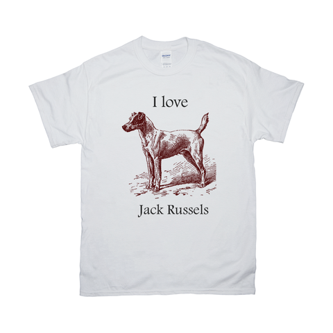 I love Jack Russels Vintage Drawing in T-Shirts