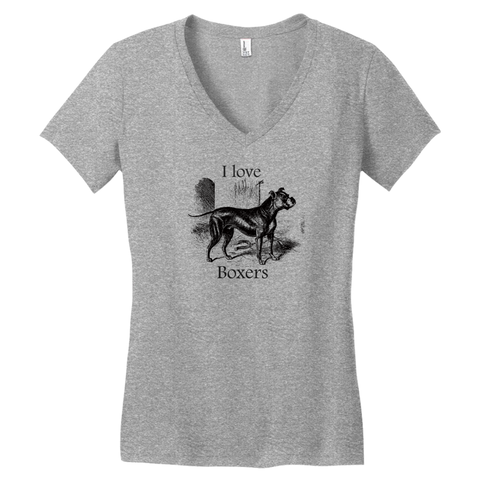 Image of I love Boxers T-Shirts with Vintage Drawing, perfect gift for Mother's day.