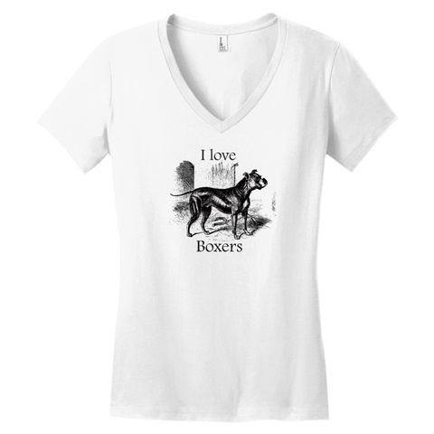 Image of I love Boxers T-Shirts with Vintage Drawing, perfect gift for Mother's day.