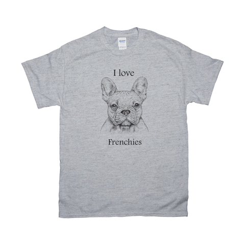 Image of I love Frenchies T-Shirts 100% Cotton