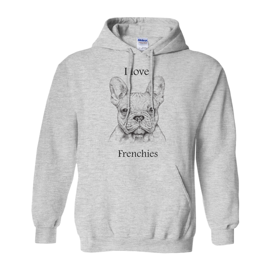 I love Frenchies Hoodies (No-Zip/Pullover)