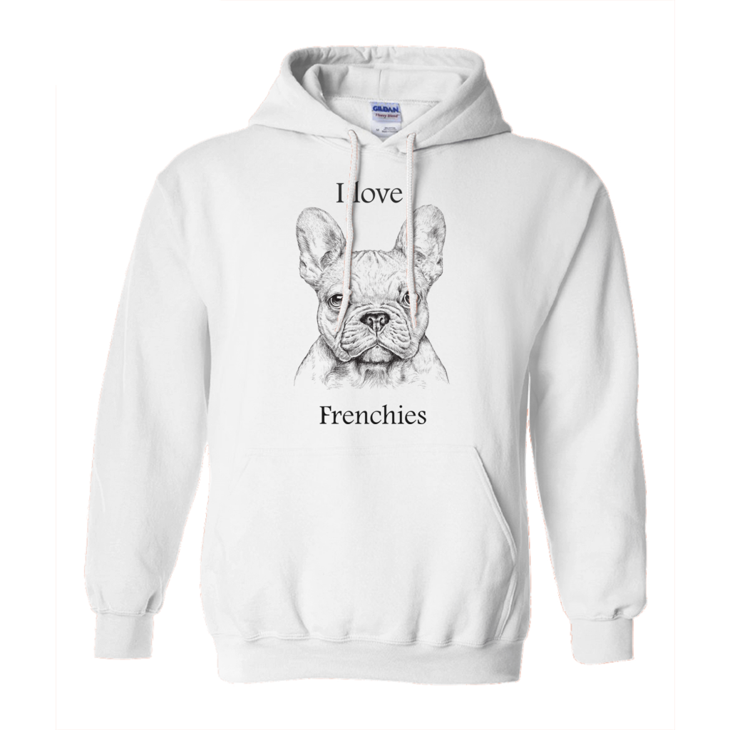 I love Frenchies Hoodies (No-Zip/Pullover)