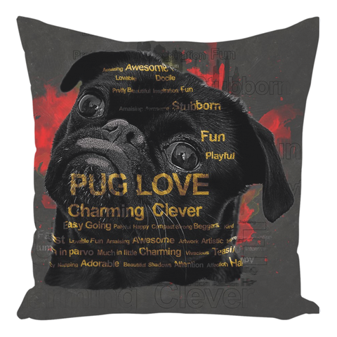 Image of Pug Throw Pillows