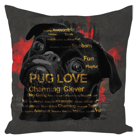 Image of Pug Throw Pillows