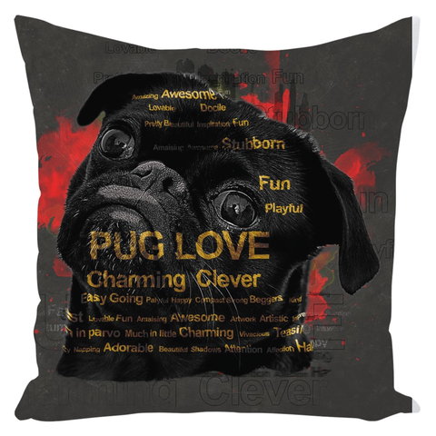 Image of Pug Throw Pillows
